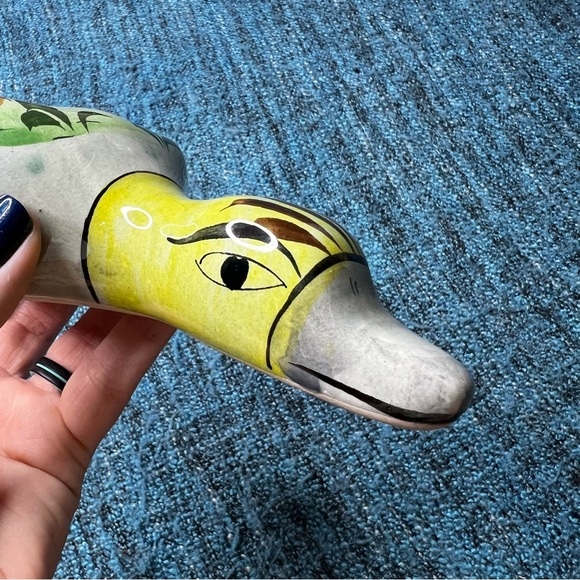 Vintage Mexican Tonala Pottery Signed Mexico Ceramic Duck Hand Painted - Picture 6 of 8